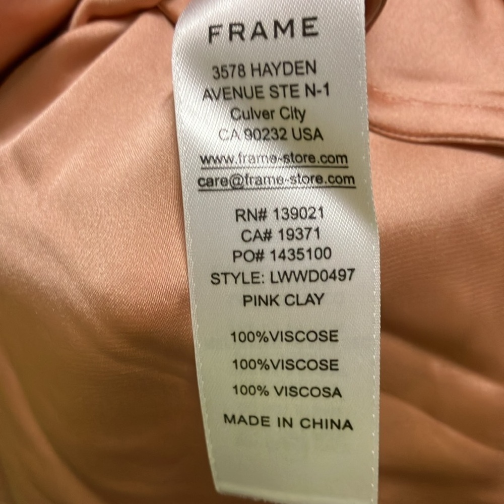 NWT FRAME Pink Clay Savannah Sleeveless Maxi Slip Dress (Small) - Picture 7 of 7